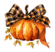 pumpkin dark checked bow resized